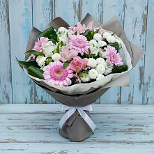 Букет цветов из:  Герберы, Альстромерии и Хризантемы #REPLACE_PRED# Лабытнангах