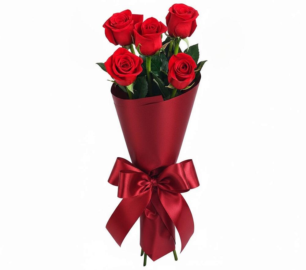 Букет 5 Красных роз Эдлесс Лав в Лабытнангах