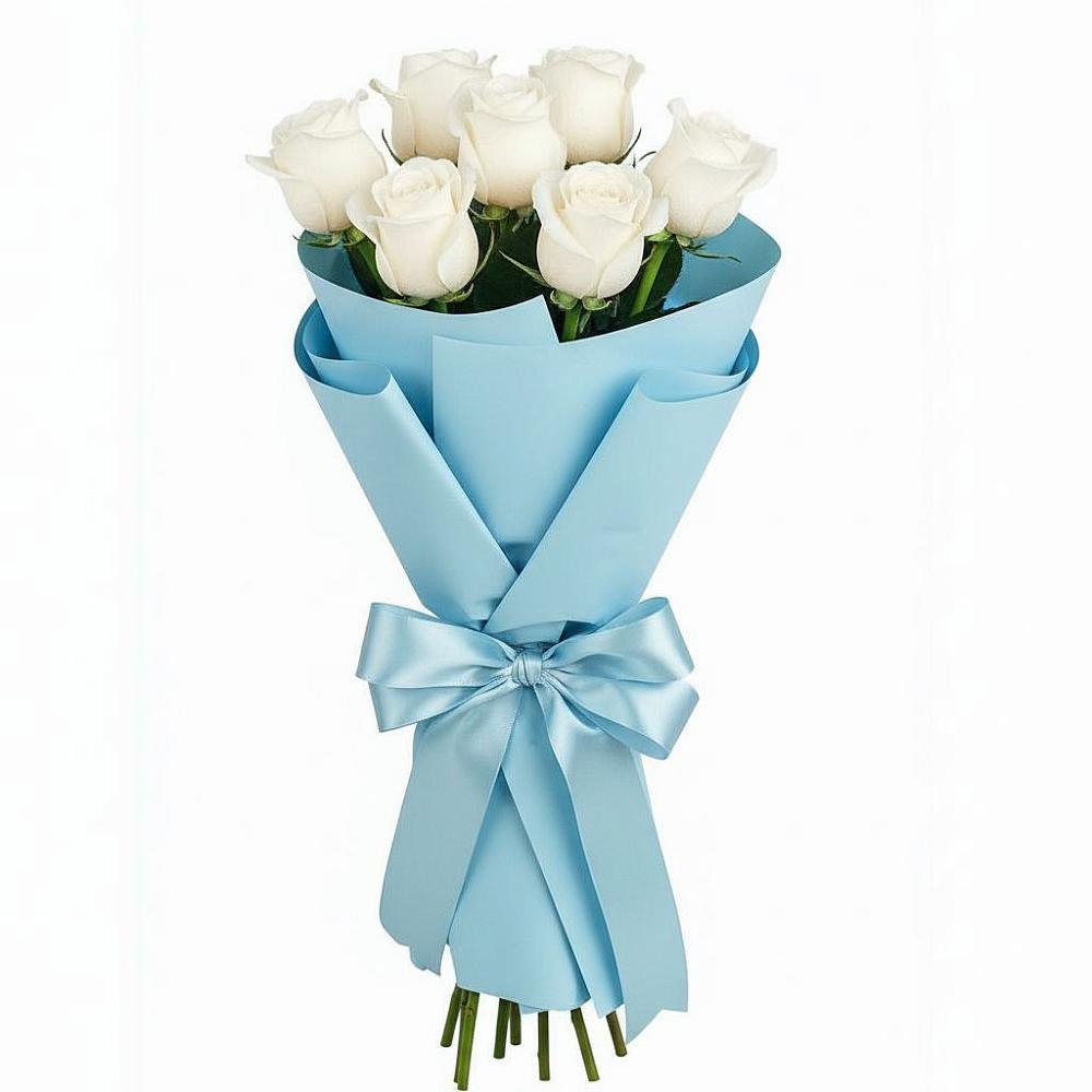 Букет 7 белых роз Проуд в Лабытнангах