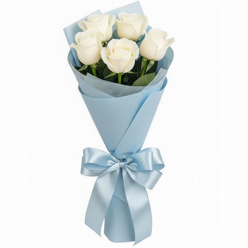 Букет 5 Белых роз Проуд в Лабытнангах
