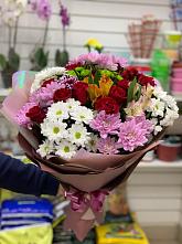 Букет цветов из:  Розы, Хризантемы и Альстромерии #REPLACE_PRED# Лабытнангах