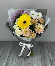 Букет цветов из:  Розы, Герберы и Хризантемы #REPLACE_PRED# Лабытнангах