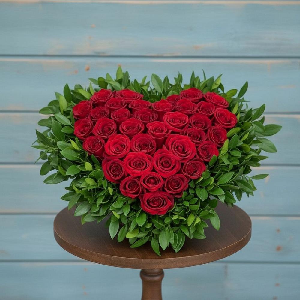 Цветочная композиция из Розы в виде сердца в Лабытнангах