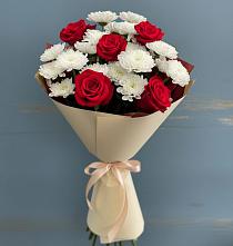 Букет цветов из:  Розы и Хризантемы в Лабытнангах