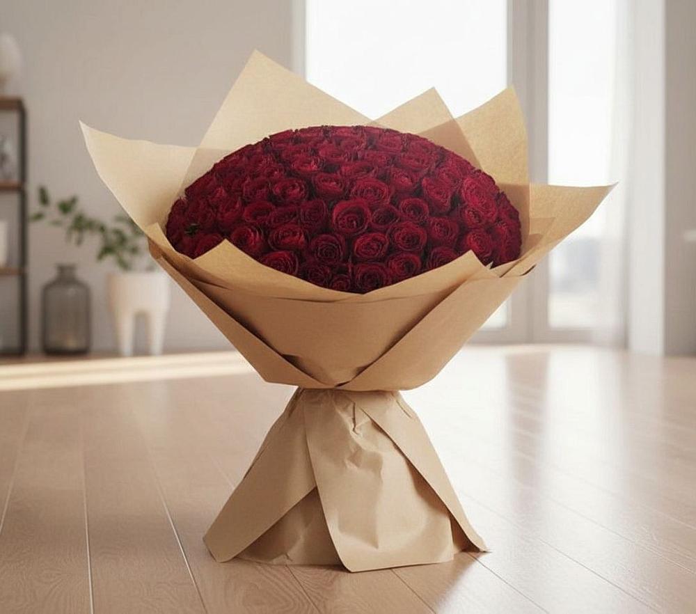 Букет 101 Красная роза в Лабытнангах