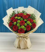 Букет цветов из:  Розы и Хризантемы в Лабытнангах