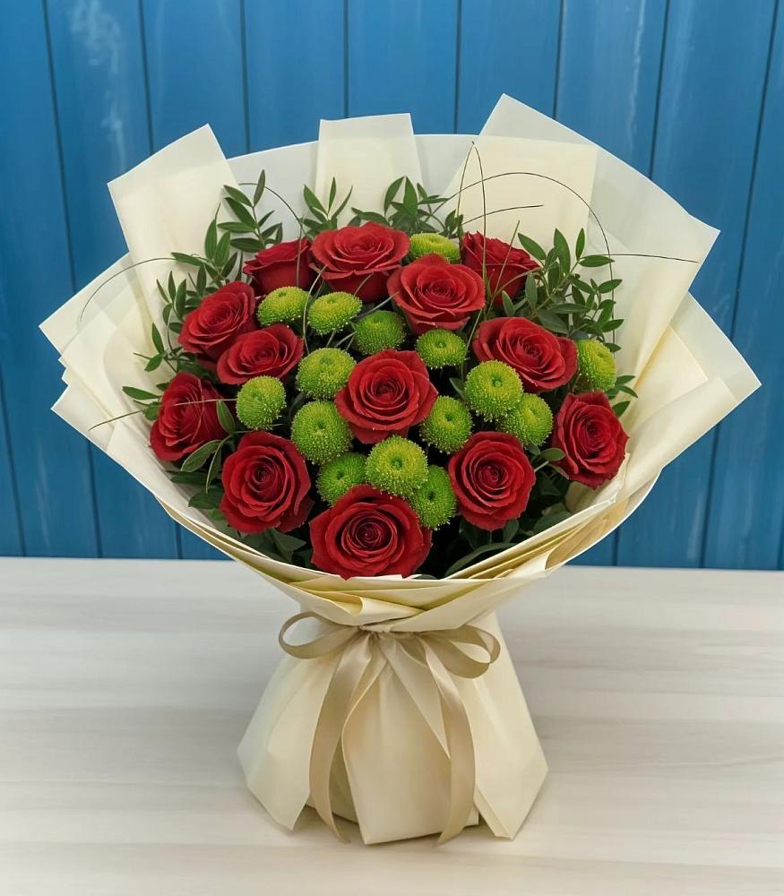 Букет цветов из: Розы и Хризантемы в Лабытнангах